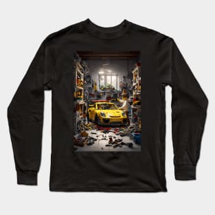 Technician German Sports Car Yellow Long Sleeve T-Shirt